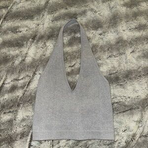 LIKE NEW women’s small grey halter neck crop top
